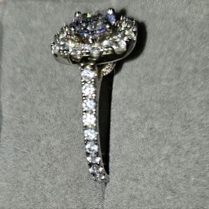 3+ carat moissanite sterling silver ring size 8.5